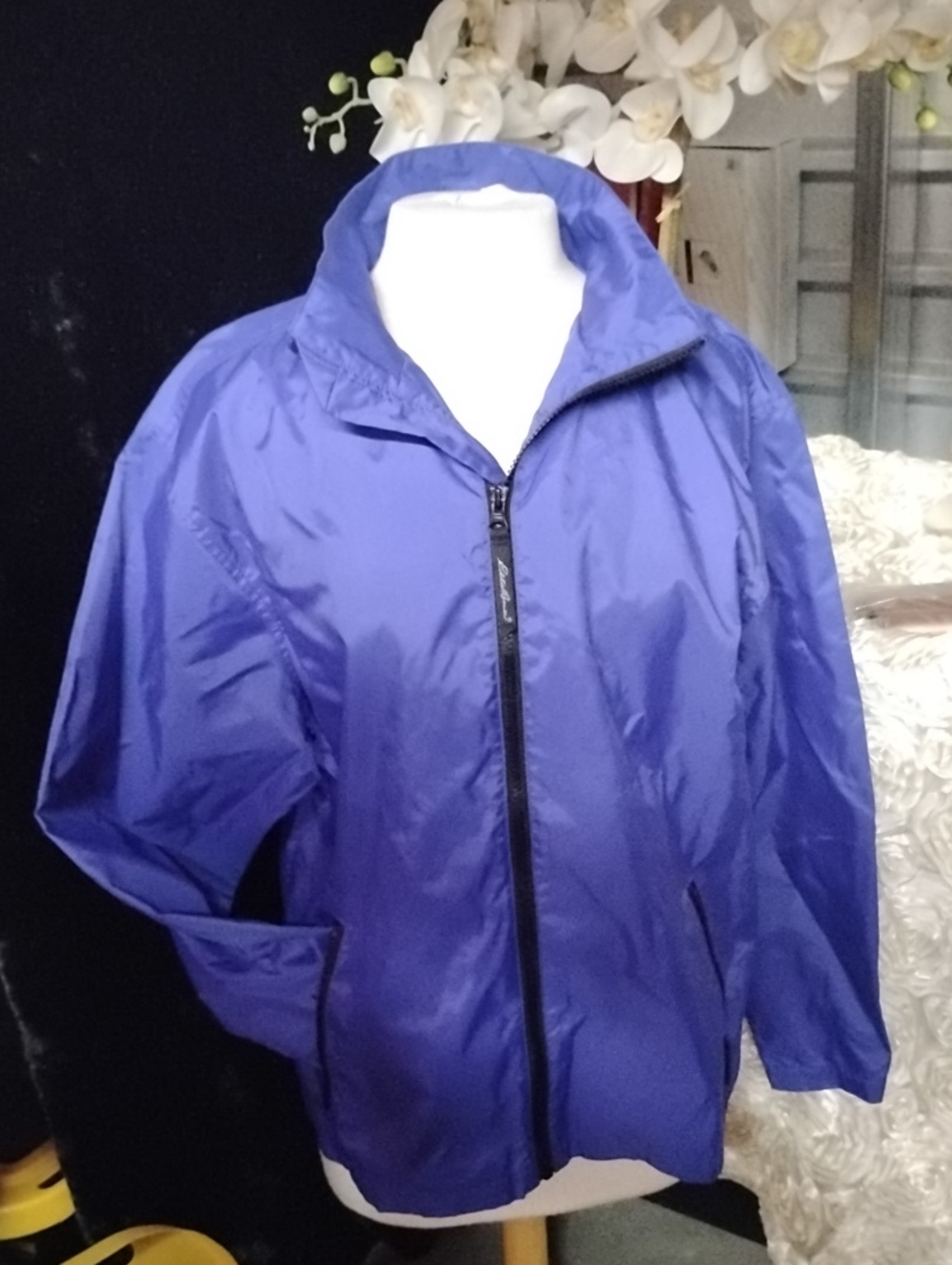 Eddie Bauer Royal Blue Lightweight Zip-Up Bomber Jacket